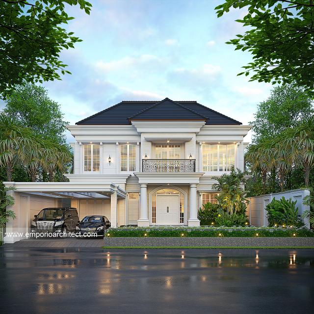 Video Desain Rumah Klasik Modern 2 Lantai Bapak FJR 1608 di  Yogyakarta
