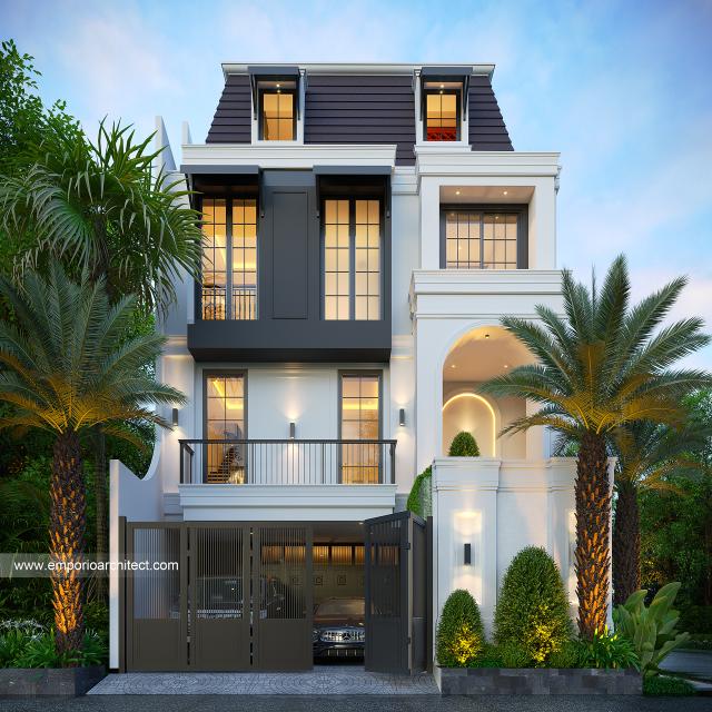 Video Desain Rumah Mediteran Klasik 2.5 Lantai Bapak Fedie 1550 di  Jakarta