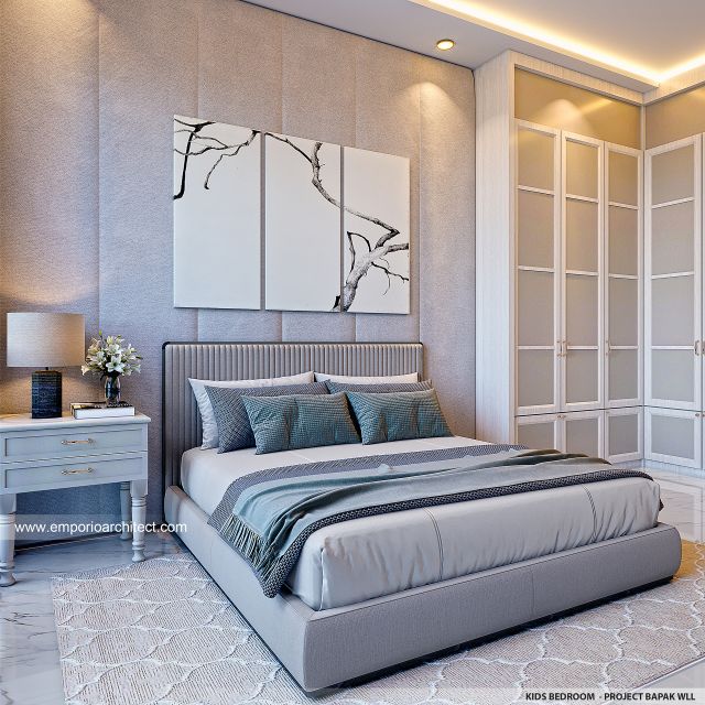 Desain Kamar Tidur Anak Rumah Klasik Modern 3 Lantai Bapak WLL di Tangerang