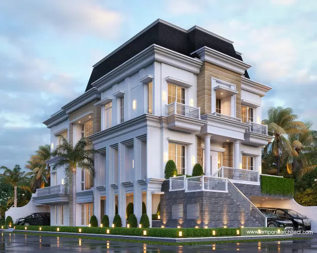 Video Desain Rumah Klasik Modern 3.5 Lantai Bapak Anthony di  Jakarta