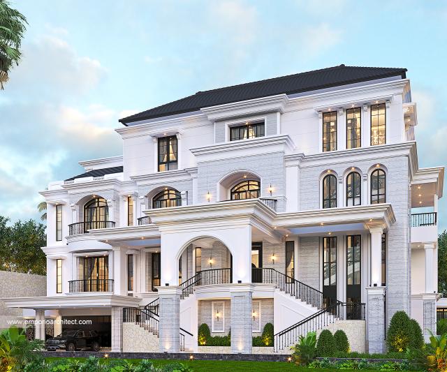 Video Desain Rumah Klasik Modern 4 Lantai Bapak DNS 1270 di  Jakarta