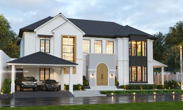 Video Desain Rumah American Style 2 Lantai Ibu PTC di  Bogor, Jawa Barat