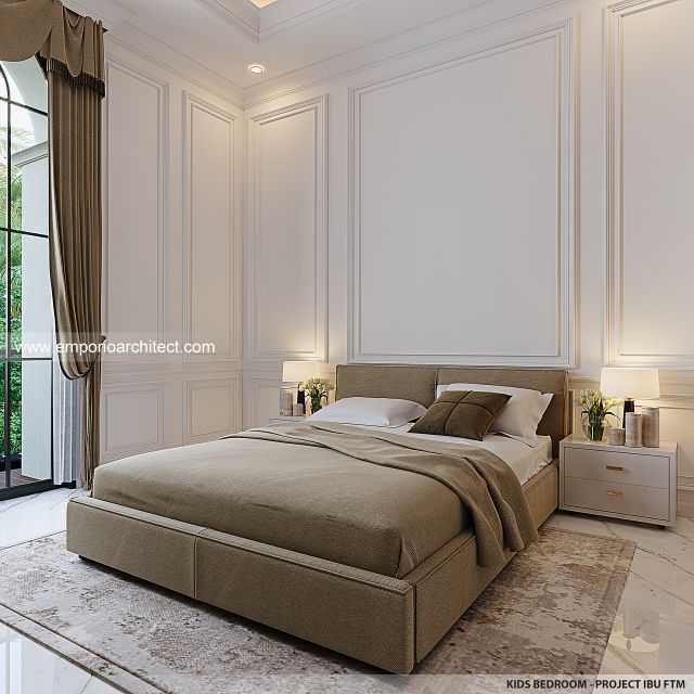 Desain Kamar Tidur Anak Rumah Mediteran 2 Lantai Ibu FTM di Jakarta Timur