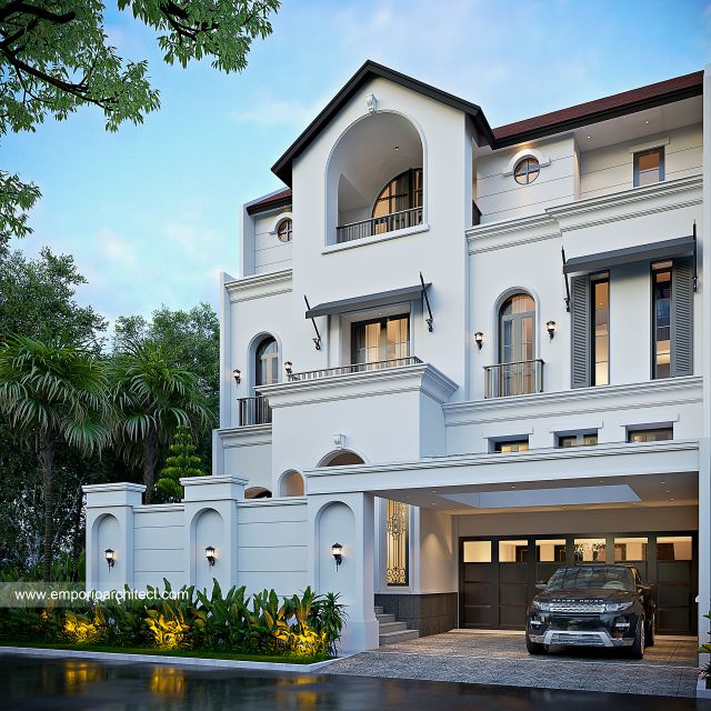 Video Desain Rumah Mediteran 3 Lantai Bapak RN 2085 di  Jakarta Selatan