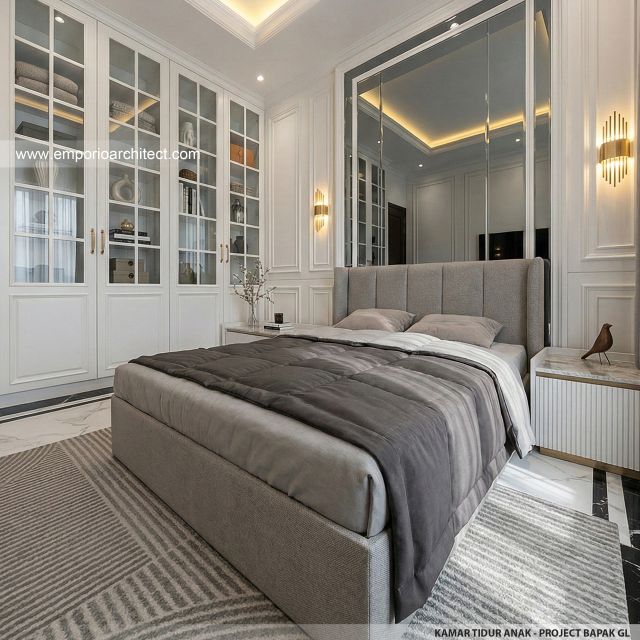 Desain Kamar Tidur Anak Rumah Klasik Modern 2 Lantai Bapak GL di Pulo Mas, Jakarta Timur