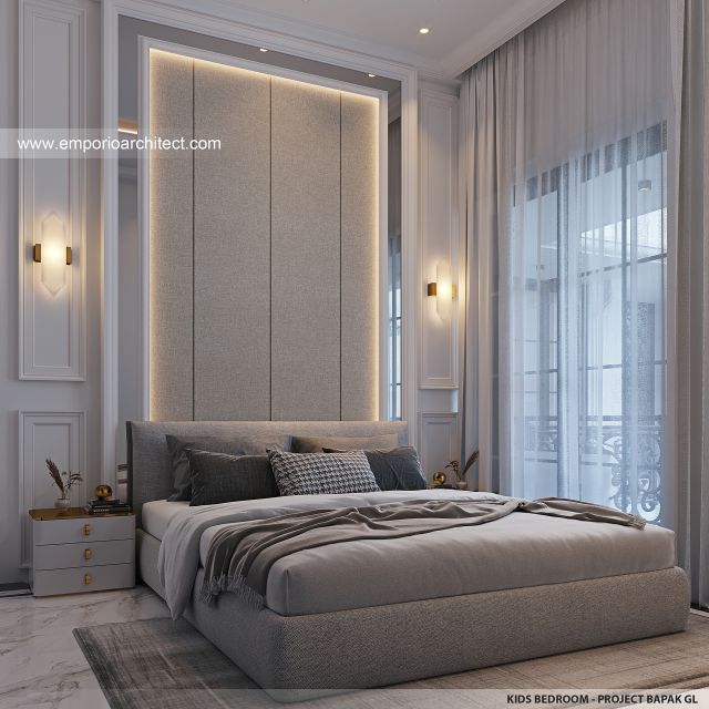 Desain Kamar Tidur Anak Rumah Mediteran Klasik 2 Lantai Bapak GL di Pulo Mas, Jakarta Timur