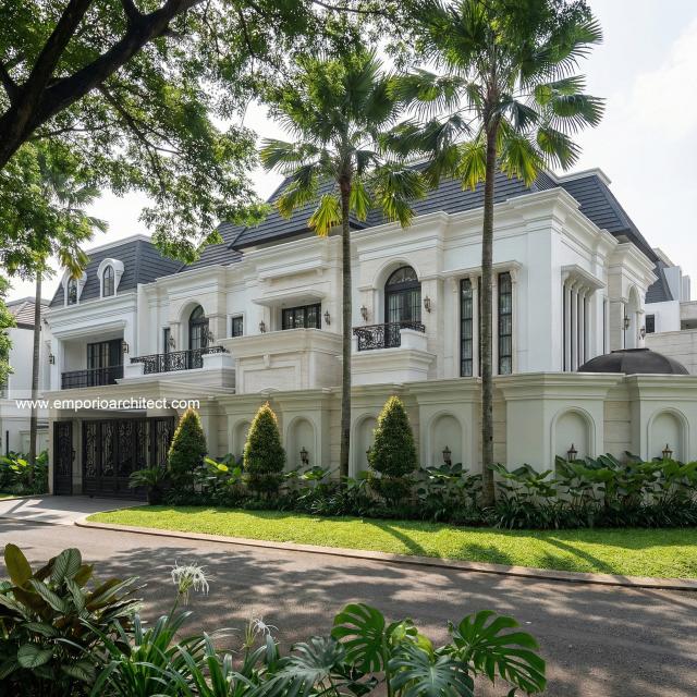 Desain Tampak Depan 3 Rumah Klasik Modern 2 Lantai Bapak GL di Pulo Mas, Jakarta Timur