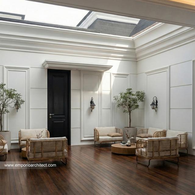 Desain Rooftop Rumah Mediteran Klasik 2 Lantai Bapak SGK di Malang