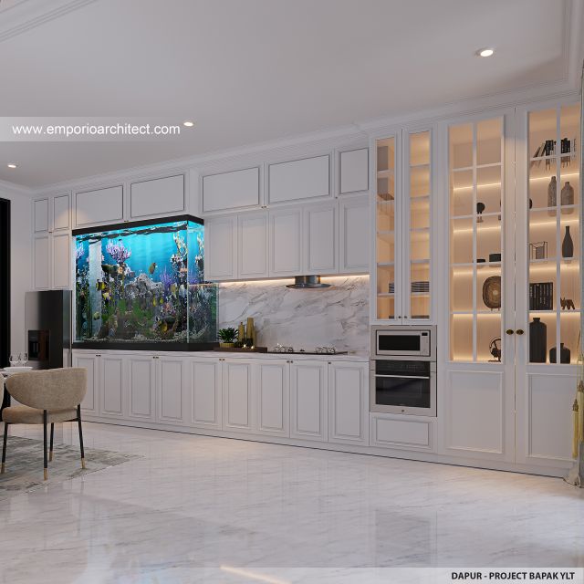 Desain Dapur Rumah Mediteran Klasik 2 Lantai Bapak YLT di Samarinda