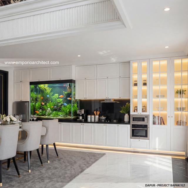 Desain Dapur Rumah Mediteran Klasik 2 Lantai Bapak YLT di Samarinda