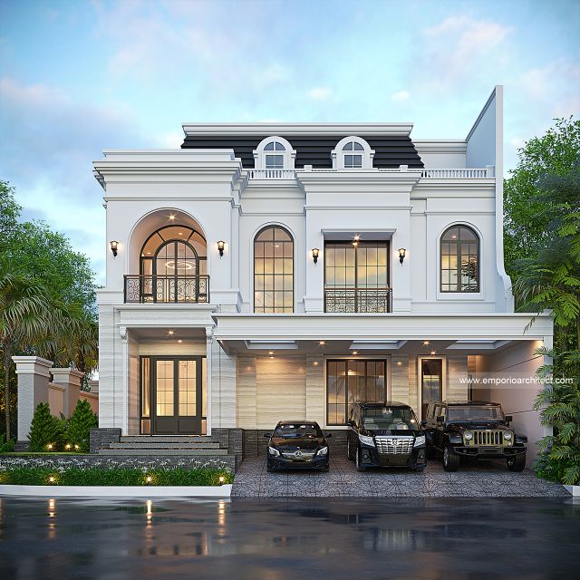 Video Desain Rumah Mediteran Klasik 3 Lantai Bapak EBN 1928 di  Tangerang