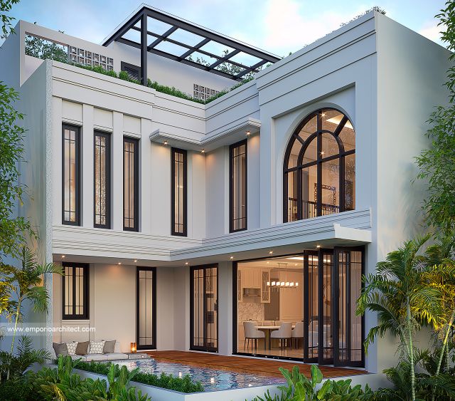 Video Desain Rumah Mediteran Klasik 3 Lantai Bapak CDR 2089 di  Jakarta Selatan