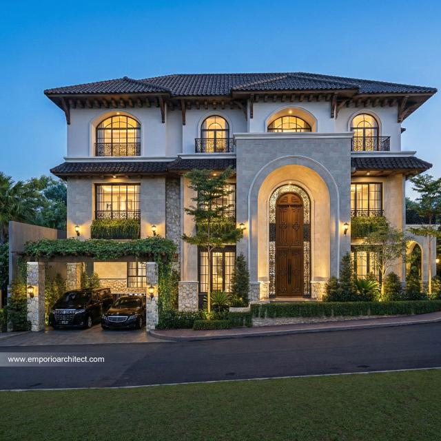 Desain Rumah Mediteran Klasik 3 Lantai Bapak ZNL 2278 di  Depok