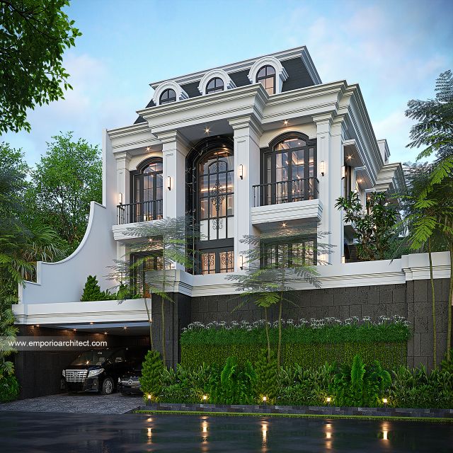 Video Desain Rumah Mediteran Klasik 4 Lantai Ibu LT 1941 di  Jakarta Selatan
