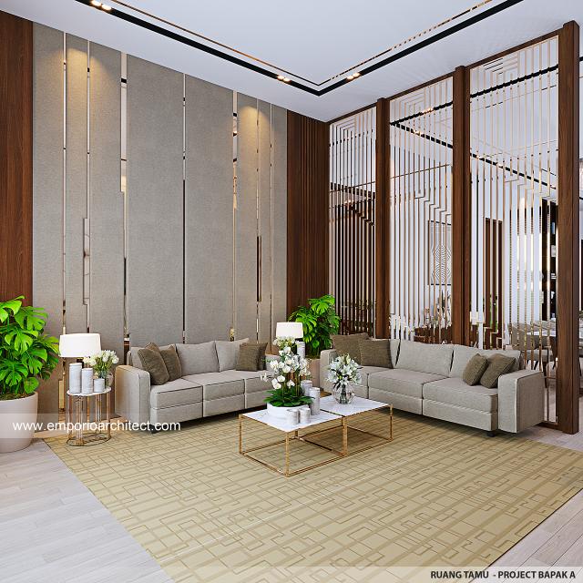 Desain Ruang Tamu Rumah Modern 1 Lantai Bapak AB dan Ibu RL di Lombok