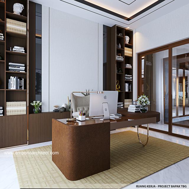 Desain Ruang Kerja Rumah Modern 1 Lantai Bapak TBG di Baturaja, Sumatera Selatan