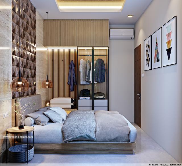Desain Kamar Tidur Tamu Rumah Modern 1 Lantai Ibu Diana di Ciawi, Bogor