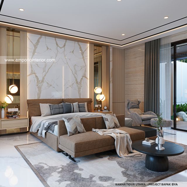 Desain Kamar Tidur Utama Rumah Modern 1 Lantai Bapak BYA di Kendal, Jawa Tengah