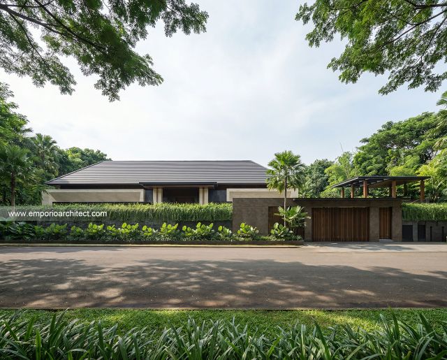 Desain Tampak Depan Rumah Modern 1 Lantai Ibu NBL di Sragen, Jawa Tengah