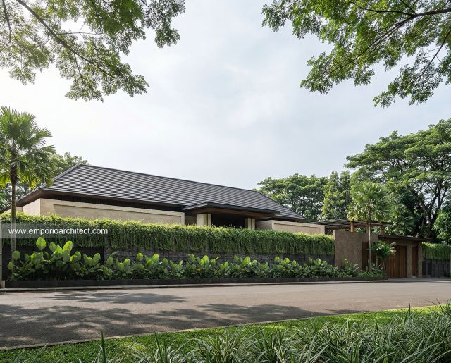 Desain Tampak Depan 2 Rumah Modern 1 Lantai Ibu NBL di Sragen, Jawa Tengah