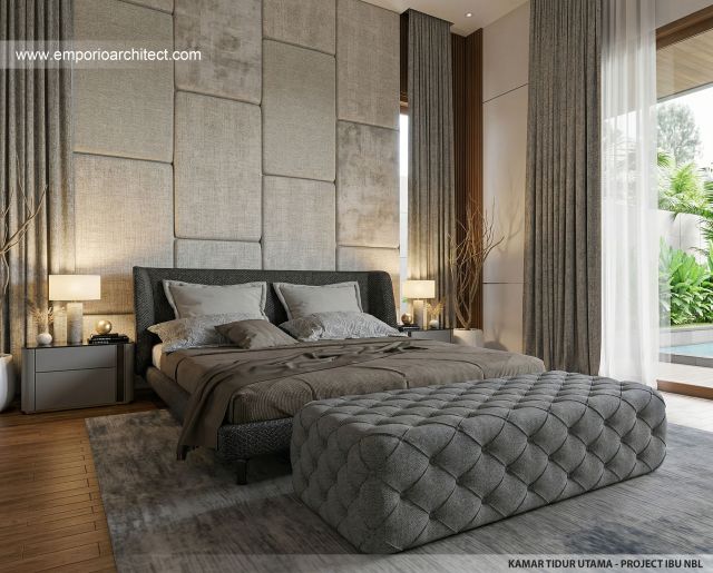Desain Kamar Tidur Utama Rumah Modern 1 Lantai Ibu NBL di Sragen, Jawa Tengah