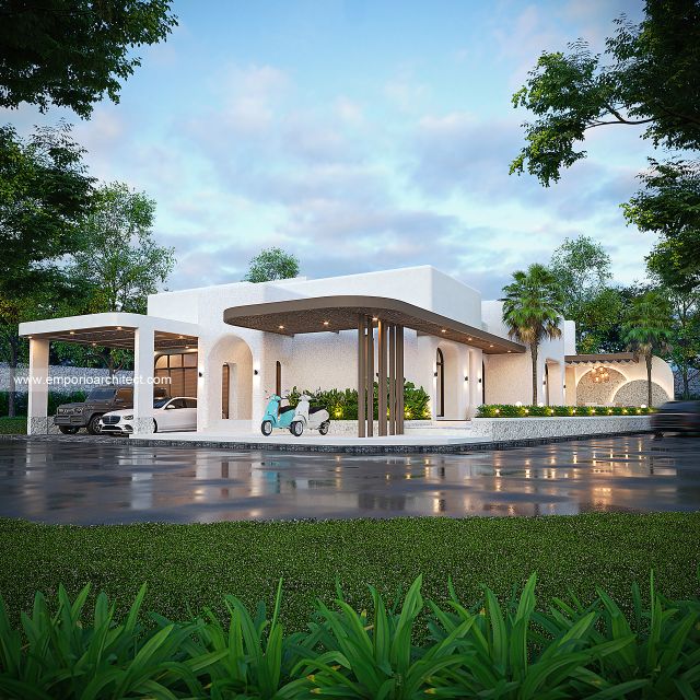 Desain Tampak Depan Rumah Modern 1 Lantai Bapak ELG di Jakarta