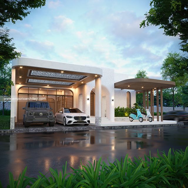Desain Tampak Depan 2 Rumah Modern 1 Lantai Bapak ELG di Jakarta