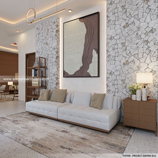Desain Foyer Rumah Modern 1 Lantai Bapak ELG di Jakarta