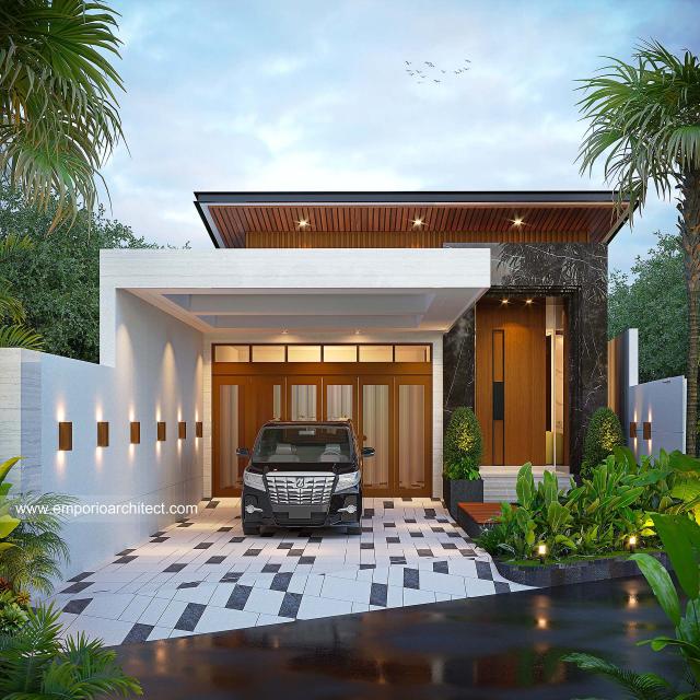 Desain Tampak Depan 3 Rumah Modern 1 Lantai Ibu DT di Purwakarta
