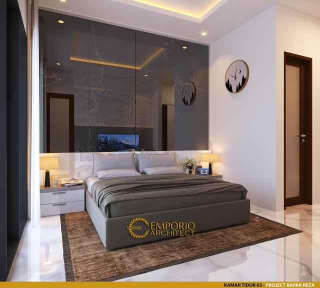 Desain Kamar Tidur 3 Rumah Modern 1.5 Lantai Bapak Reza di Pekanbaru, Riau