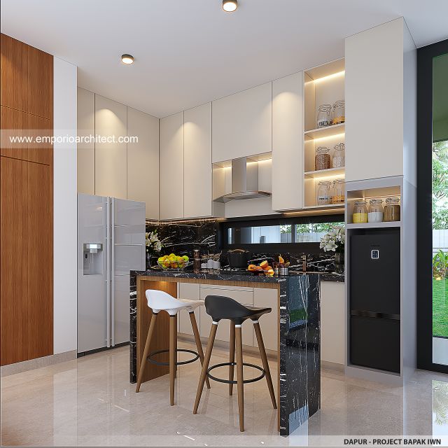 Desain Dapur Rumah Modern 2 Lantai Bapak IWN di Sukoharjo, Jawa Tengah
