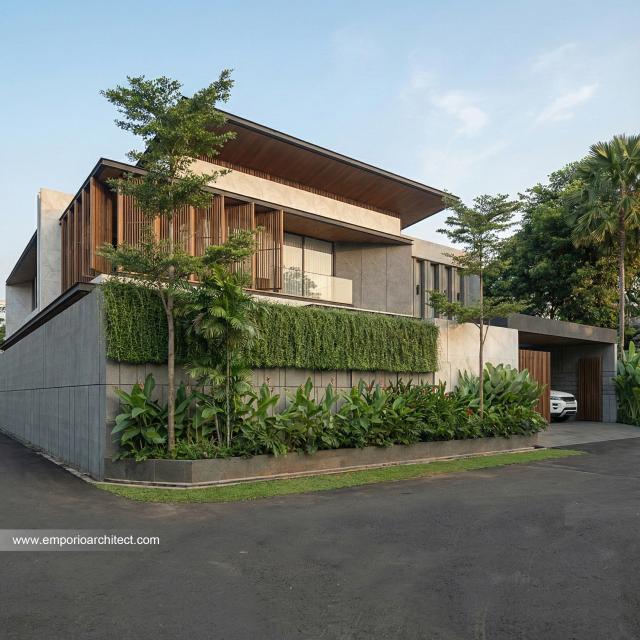 Desain Tampak Depan 2 Rumah Modern 2 Lantai Bapak IWN di Sukoharjo, Jawa Tengah