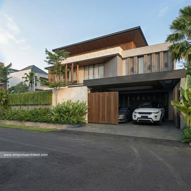 Desain Tampak Depan 3 Rumah Modern 2 Lantai Bapak IWN di Sukoharjo, Jawa Tengah
