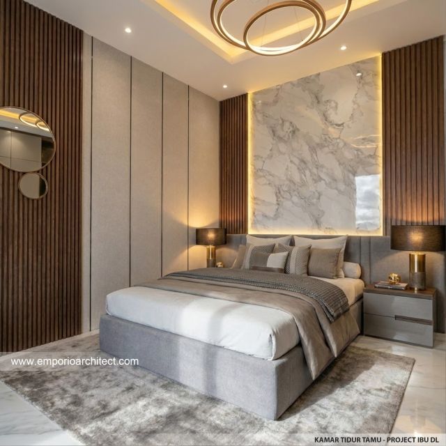 Desain Kamar Tidur Tamu Rumah Modern 2 Lantai Ibu DL di Cipete, Jakarta Selatan