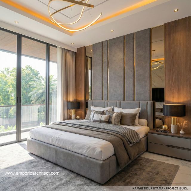 Desain Kamar Tidur Utama Rumah Modern 2 Lantai Ibu DL di Cipete, Jakarta Selatan
