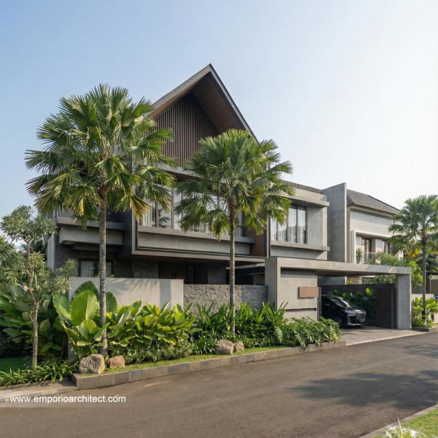 Desain Tampak Depan 3 Rumah Modern 2 Lantai Ibu DL di Cipete, Jakarta Selatan