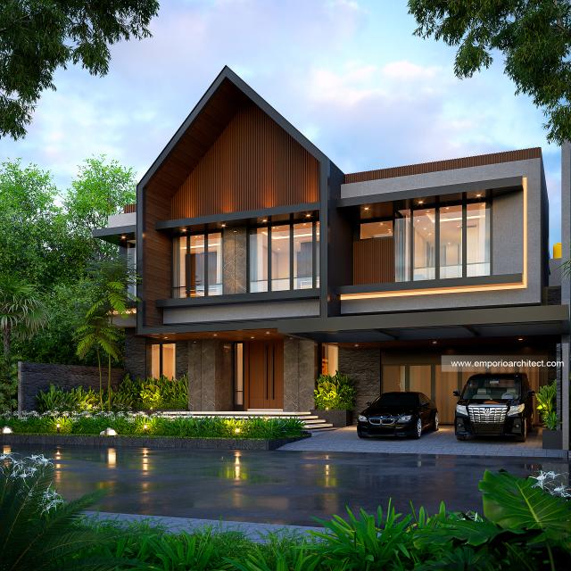 Desain Tampak Depan 3 Rumah Modern 2 Lantai Ibu DL di Cipete, Jakarta Selatan