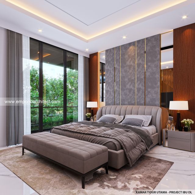 Desain Kamar Tidur Utama Rumah Modern 2 Lantai Ibu DL di Cipete, Jakarta Selatan