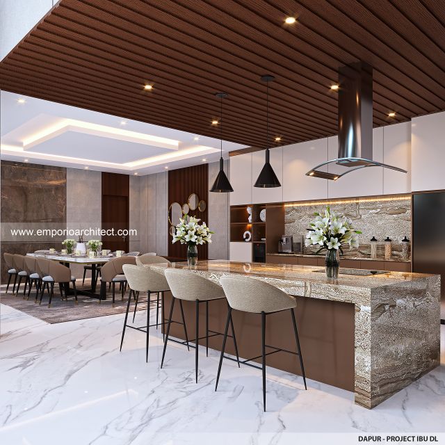 Desain Dapur Rumah Modern 2 Lantai Ibu DL di Cipete, Jakarta Selatan