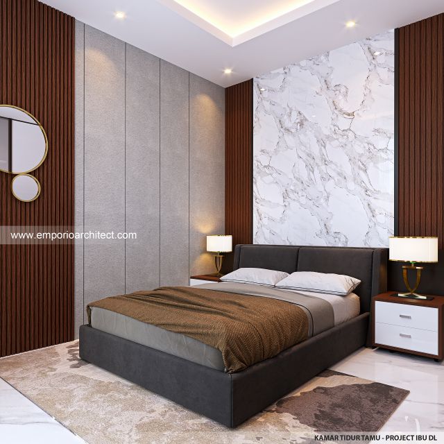 Desain Kamar Tidur Tamu Rumah Modern 2 Lantai Ibu DL di Cipete, Jakarta Selatan