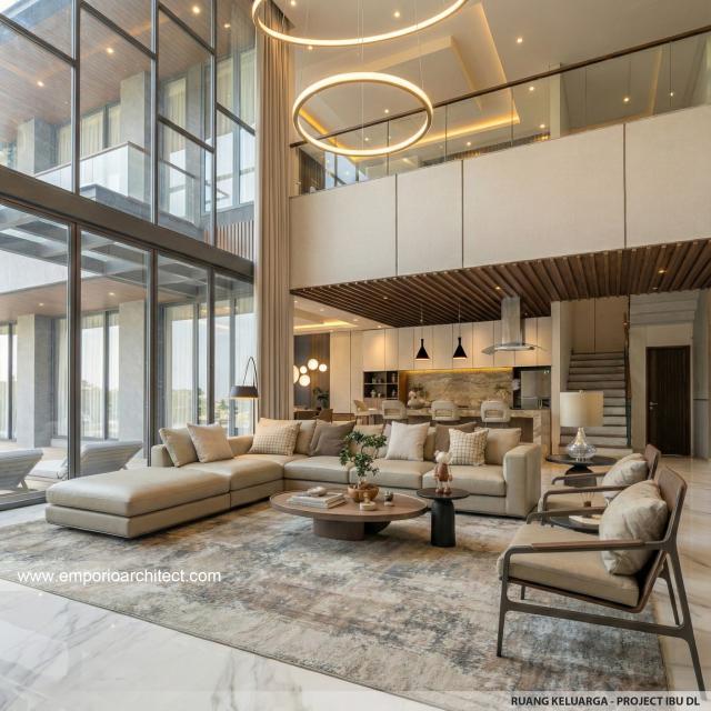 Desain Ruang Keluarga Rumah Modern 2 Lantai Ibu DL di Cipete, Jakarta Selatan