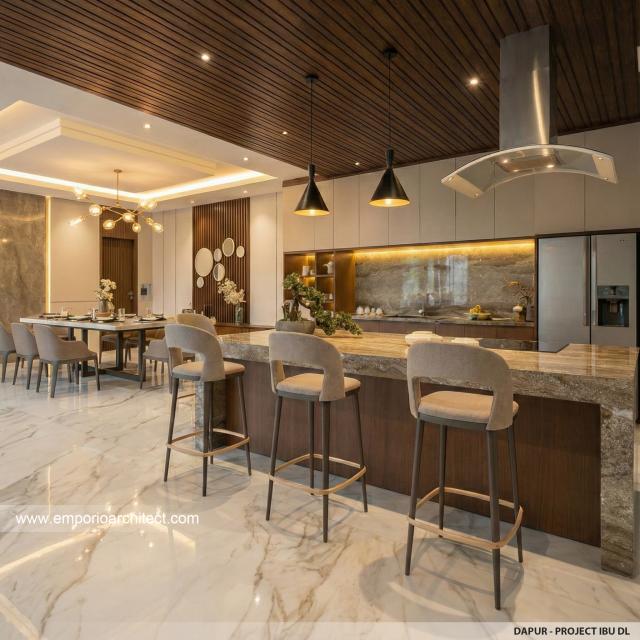 Desain Dapur Rumah Modern 2 Lantai Ibu DL di Cipete, Jakarta Selatan