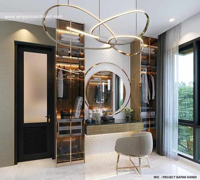 Desain Walk In Closet Rumah Modern 2 Lantai Bapak HND di Surabaya