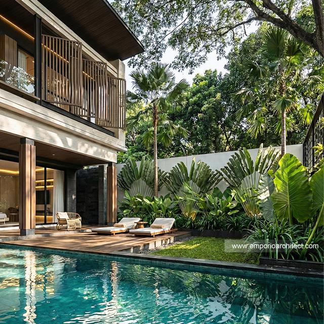 Desain Tampak Detail Depan 3 Rumah Modern 2 Lantai Ibu dr. LL di Pontianak
