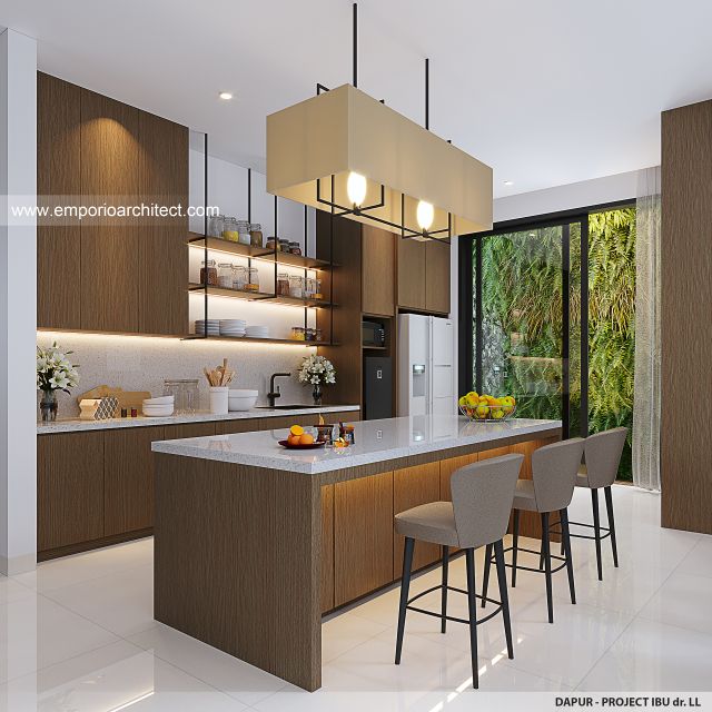 Desain Dapur Rumah Modern 2 Lantai Ibu dr. LL di Pontianak