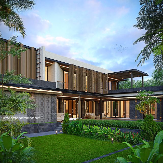 Desain Tampak Belakang Rumah Modern 2 Lantai Bapak CRS di Jambi