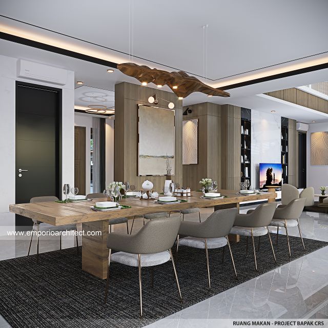 Desain Ruang Makan Rumah Modern 2 Lantai Bapak CRS di Jambi