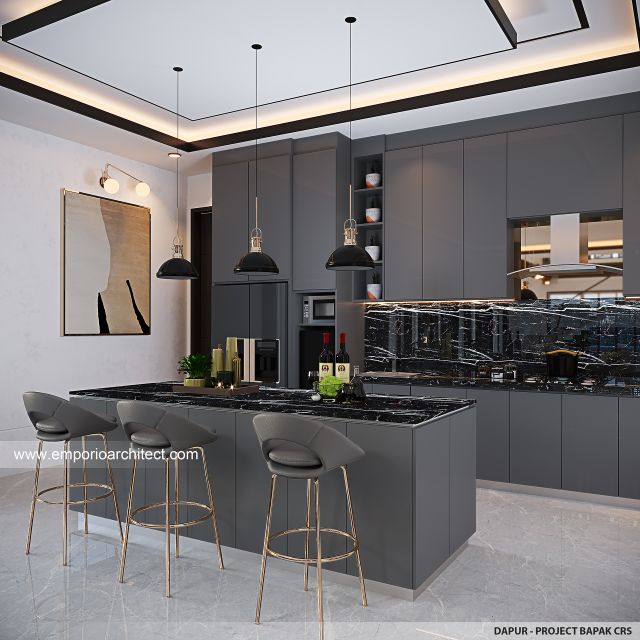 Desain Dapur Rumah Modern 2 Lantai Bapak CRS di Jambi