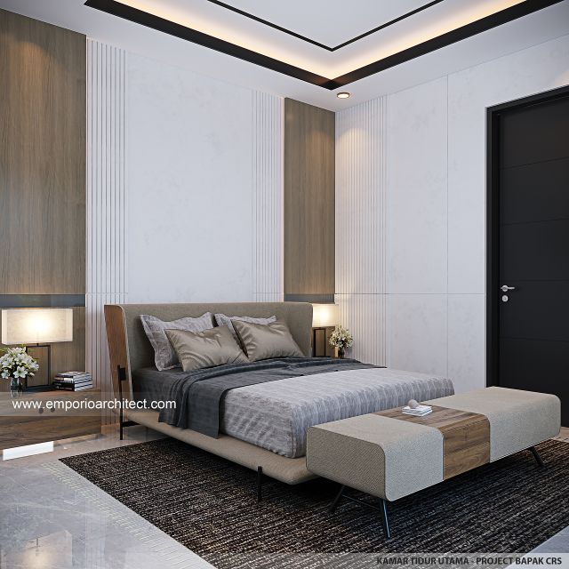 Desain Kamar Tidur Utama Rumah Modern 2 Lantai Bapak CRS di Jambi
