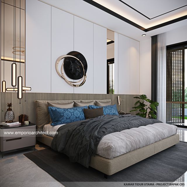 Desain Kamar Tidur Utama Rumah Modern 2 Lantai Bapak CRS di Jambi